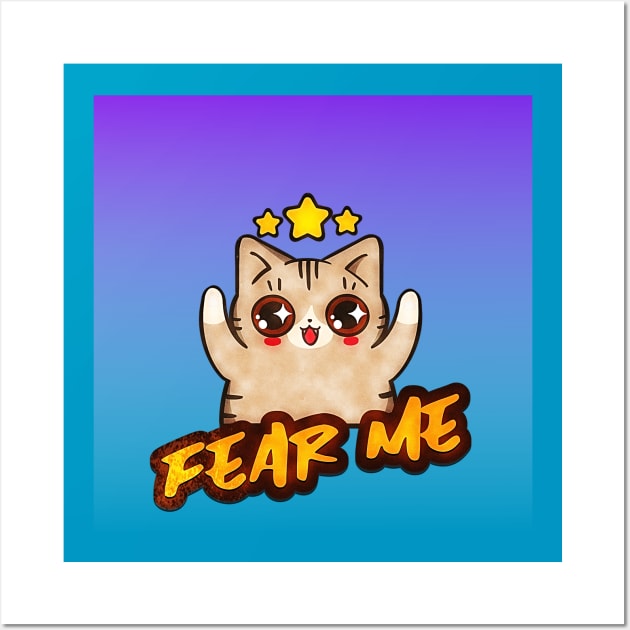 Fear Me (spooky kitten cartoon) Wall Art by PersianFMts